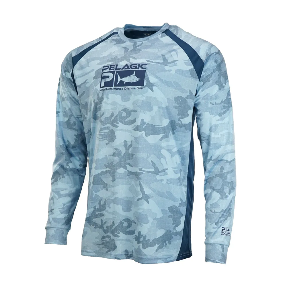 Pelagic Vaportek Fishing Shirt Fish Camo Slate