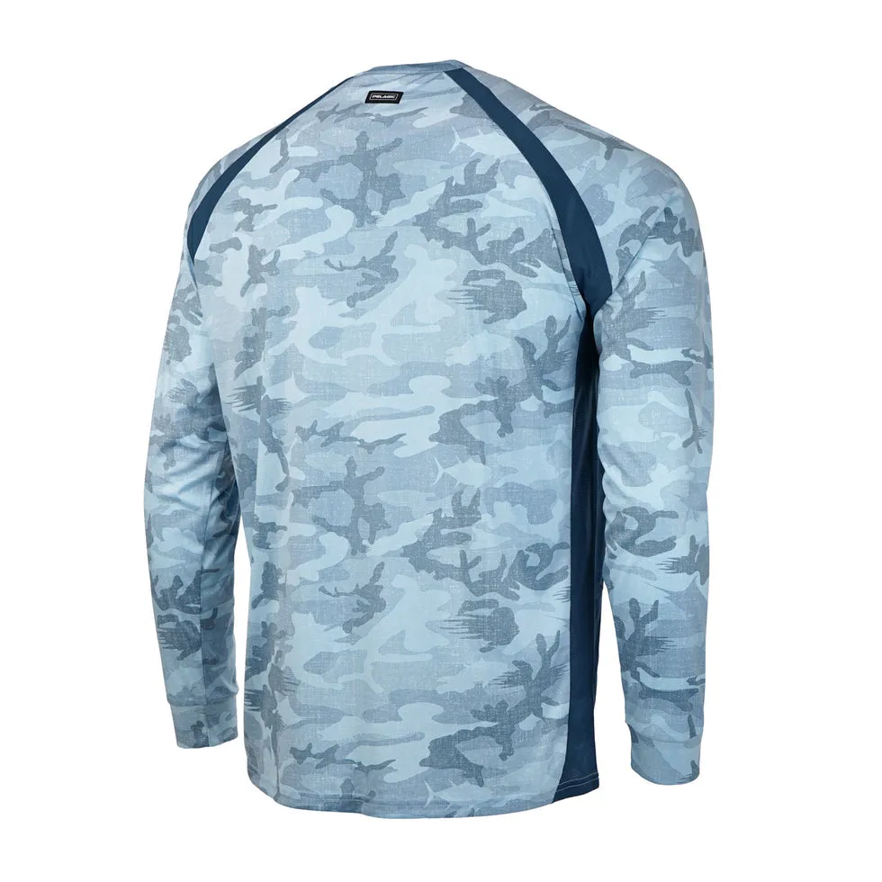 Pelagic Vaportek Fishing Shirt Fish Camo Slate
