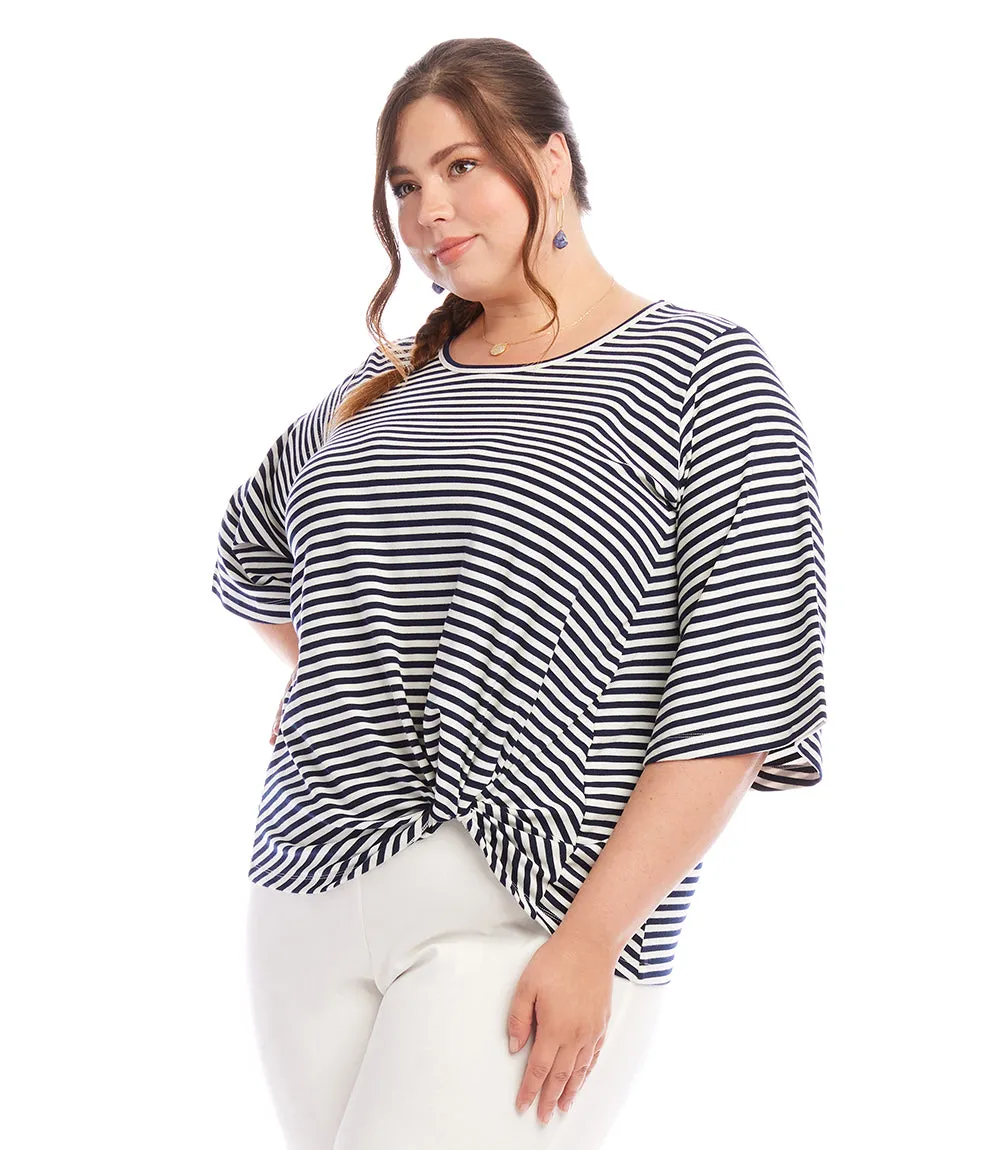 Plus Size Flare Sleeve Pick Up Top
