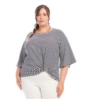 Plus Size Flare Sleeve Pick Up Top