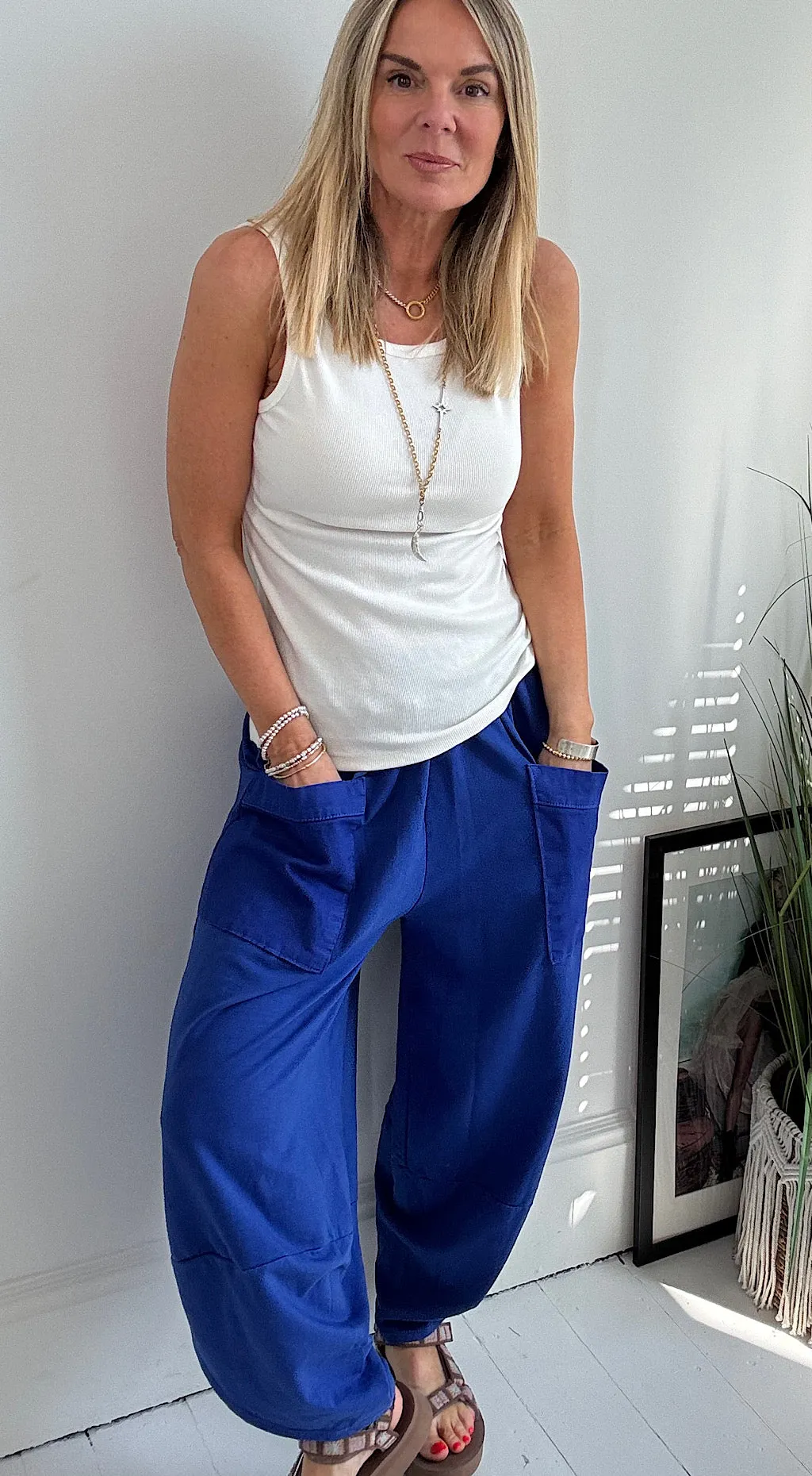 Pocket Cocoon Pant Blue