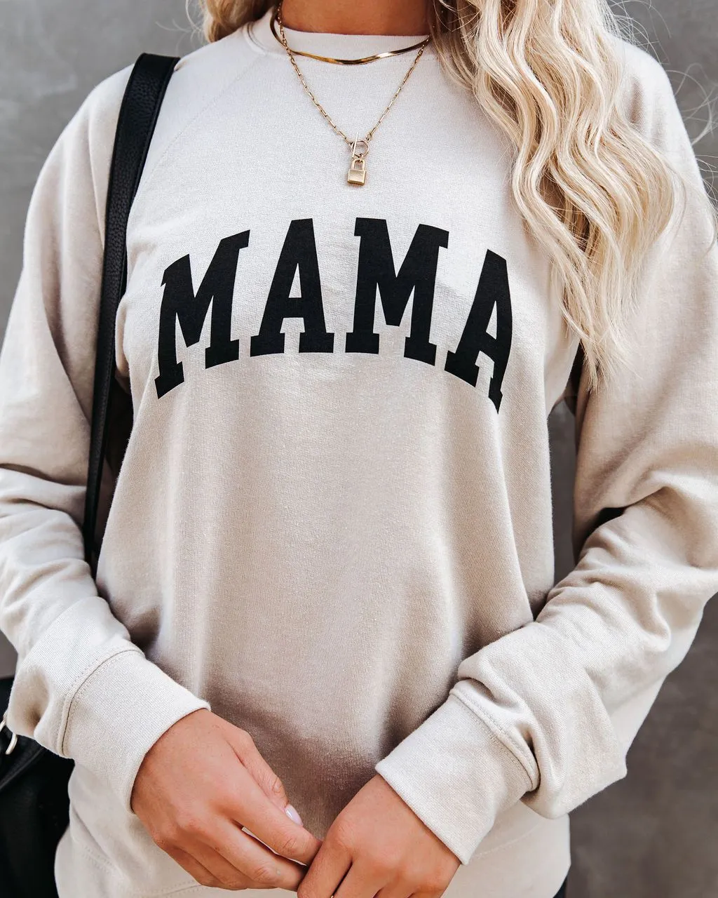 Preorder - Cotton Blend Mama Sweatshirt - Beige