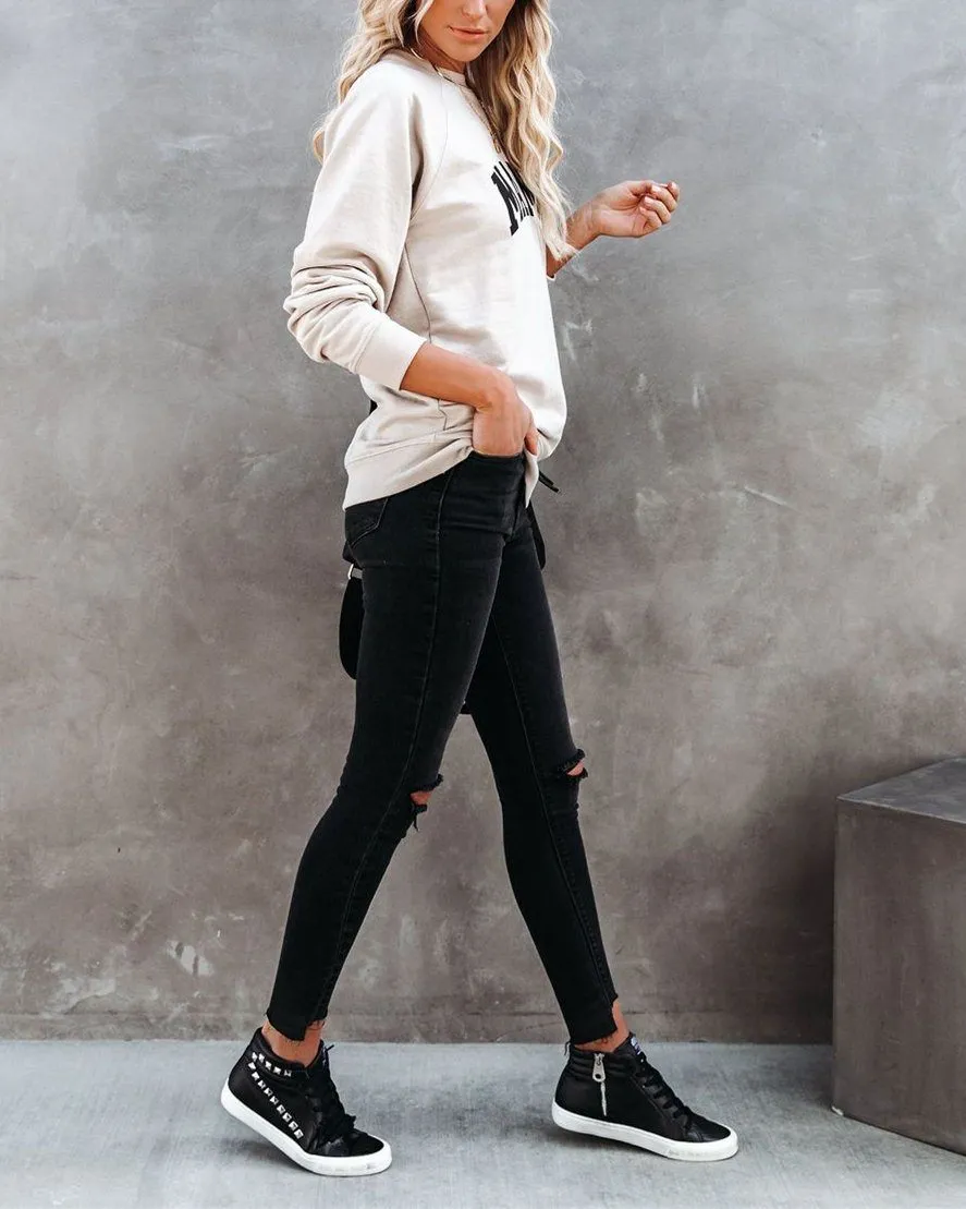Preorder - Cotton Blend Mama Sweatshirt - Beige