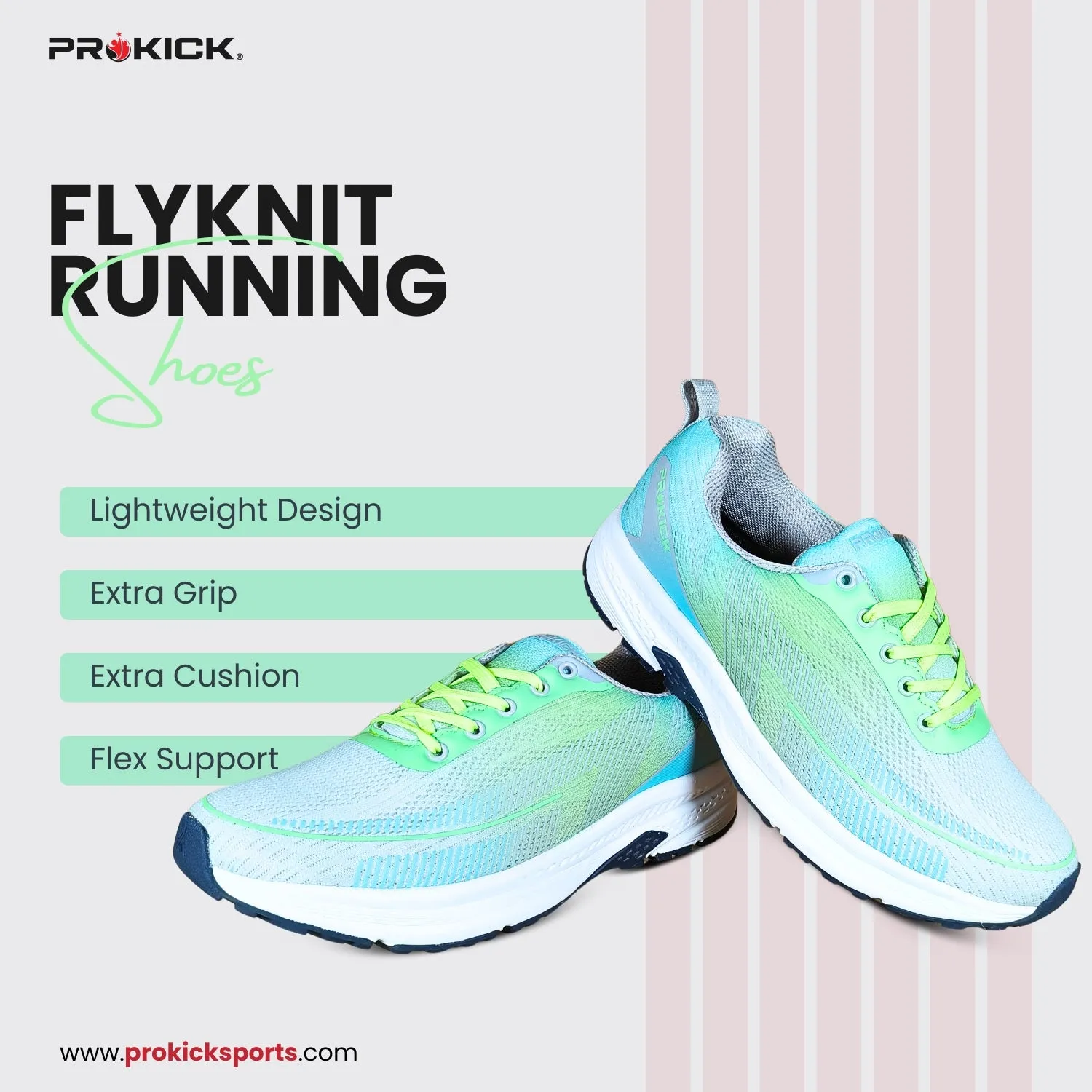 Prokick Zyra Running Shoes | Lightweight, Breathable Sports Shoes for Men & Women | Comfortable Sneakers for Walking, Jogging, Gym & Training