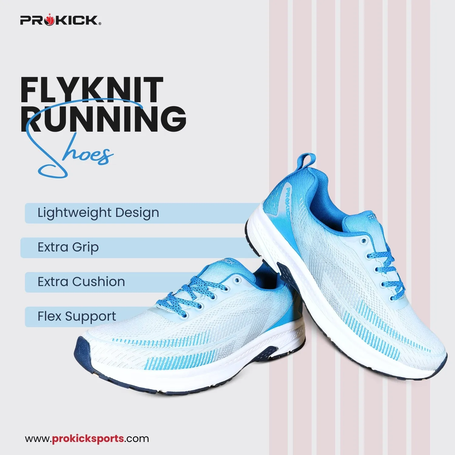 Prokick Zyra Running Shoes | Lightweight, Breathable Sports Shoes for Men & Women | Comfortable Sneakers for Walking, Jogging, Gym & Training