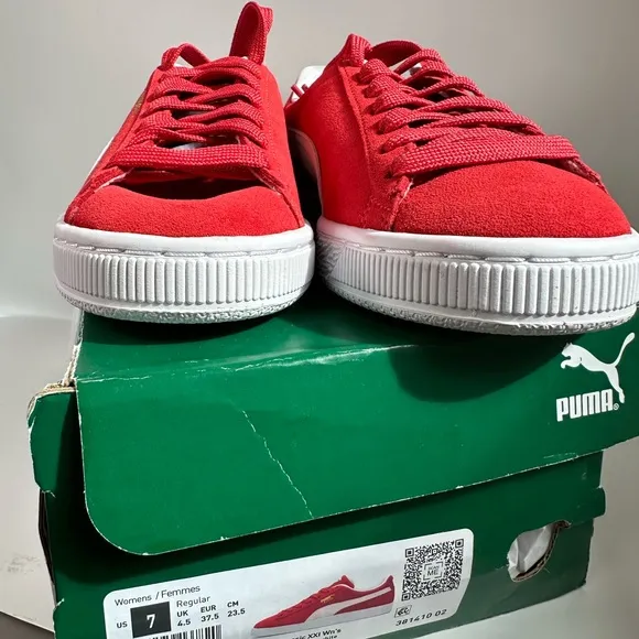 Puma Suede Classic XXI 37491502 Women’s Red Suede Lifestyle Sneakers Shoes Sz 7