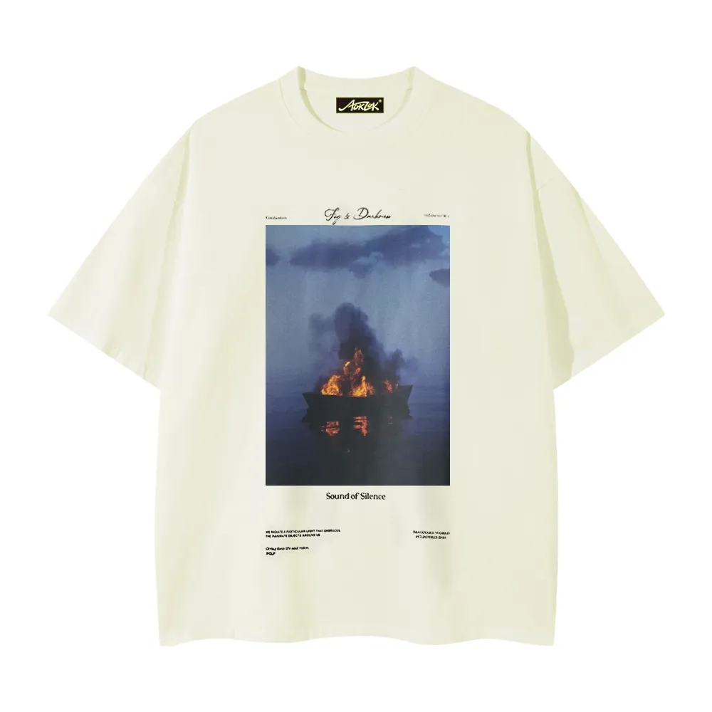 Pure Cotton 260G Flame Boat  T-shirt
