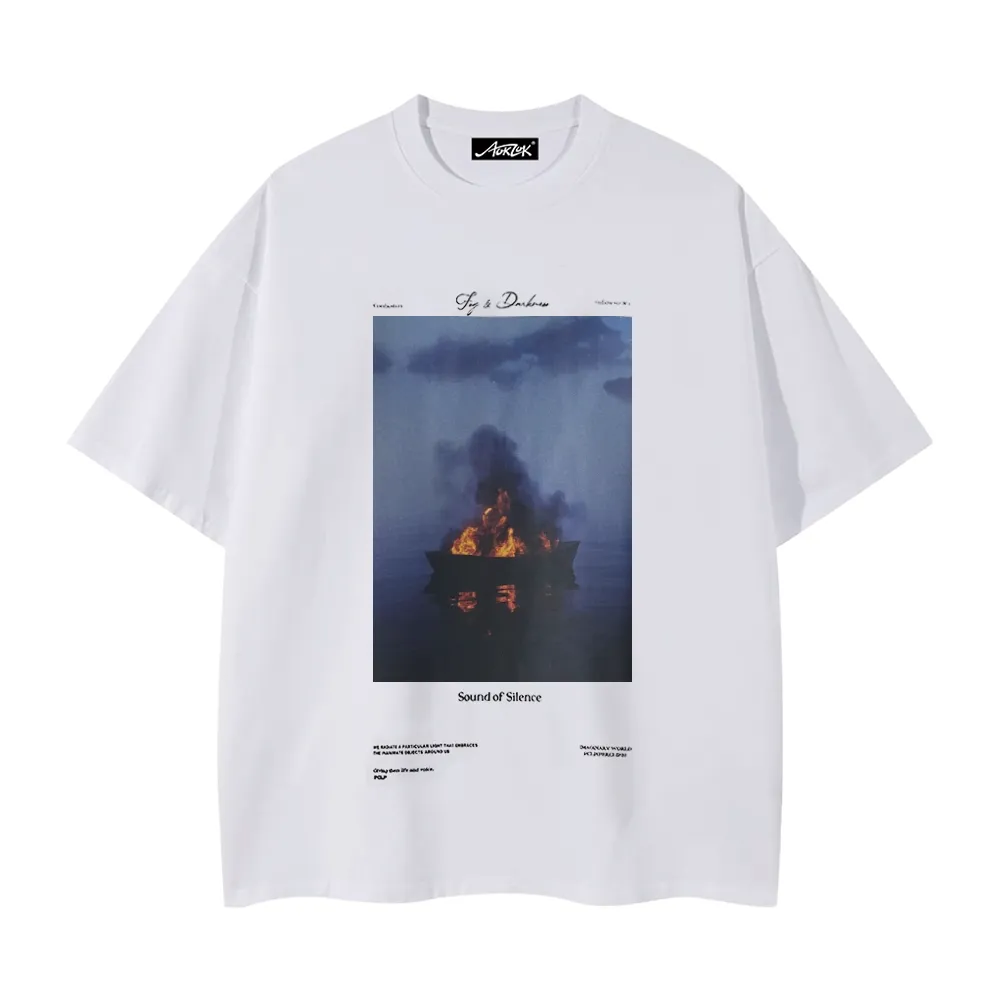 Pure Cotton 260G Flame Boat  T-shirt