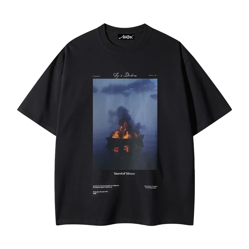Pure Cotton 260G Flame Boat  T-shirt