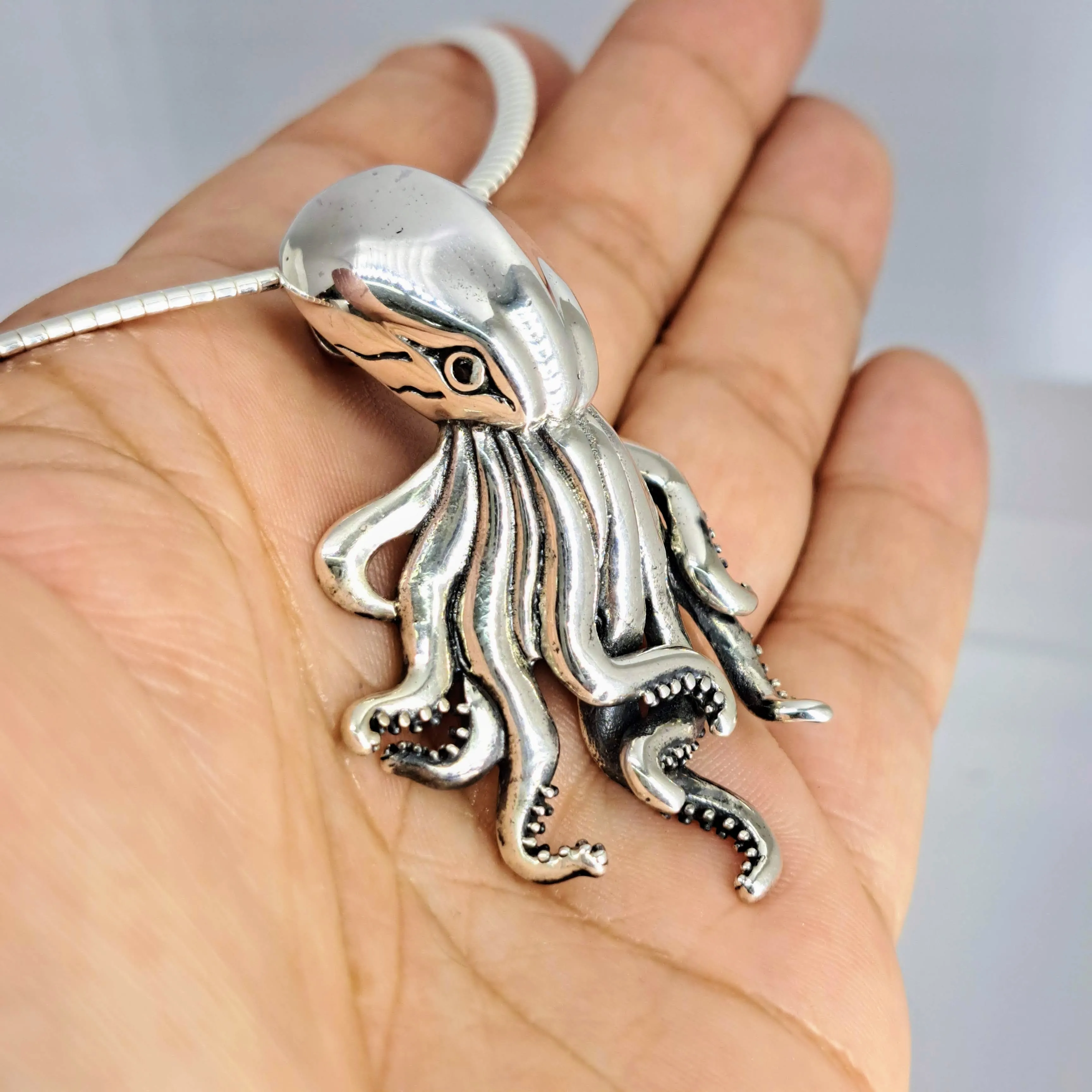 "Kraken Up" 16" Necklace - Sterling