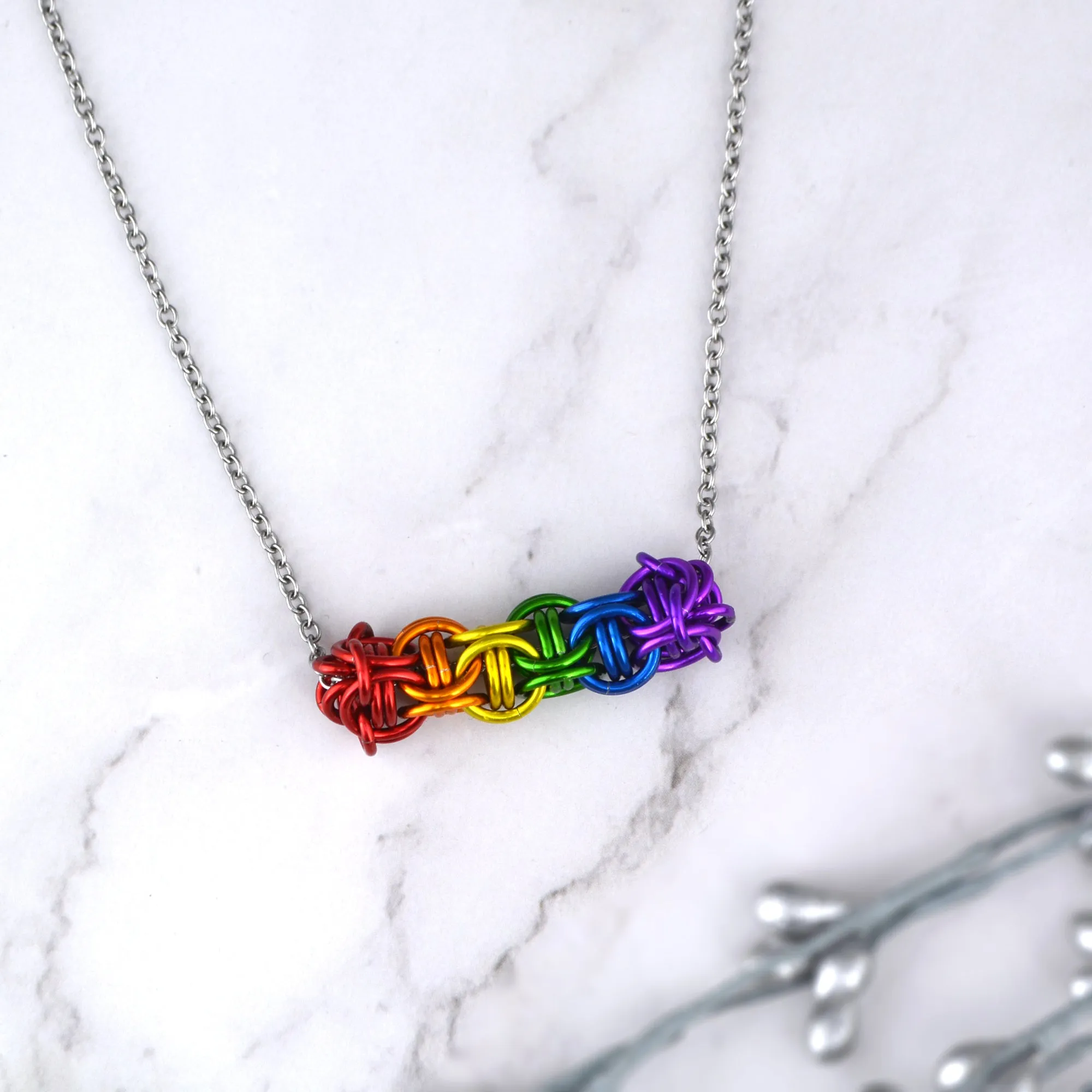 Rainbow Pride Sliding Tube Necklace