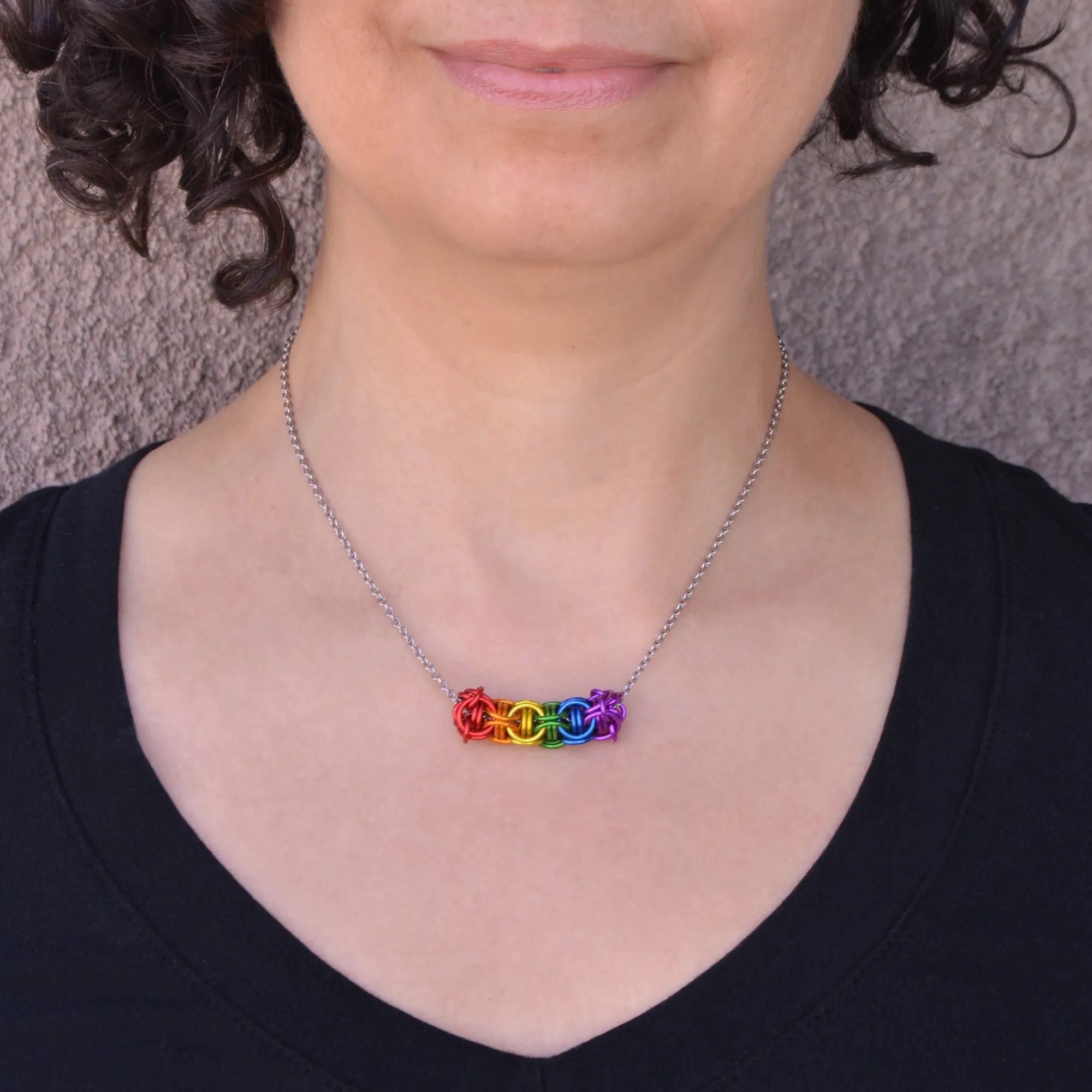 Rainbow Pride Sliding Tube Necklace