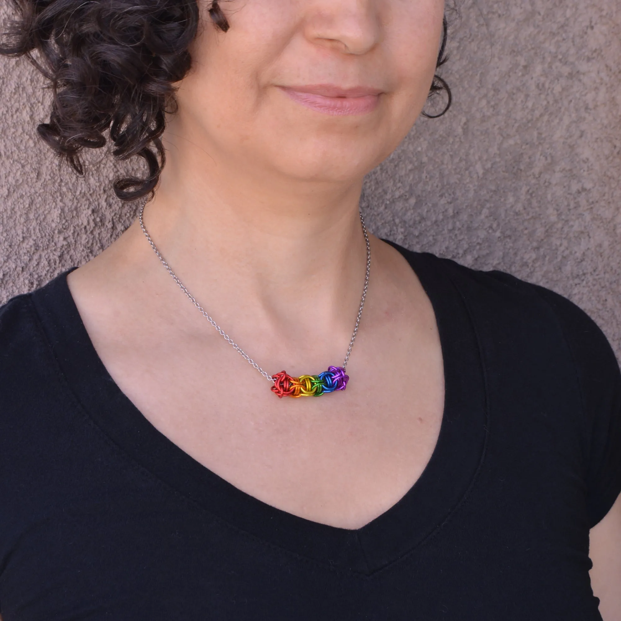Rainbow Pride Sliding Tube Necklace