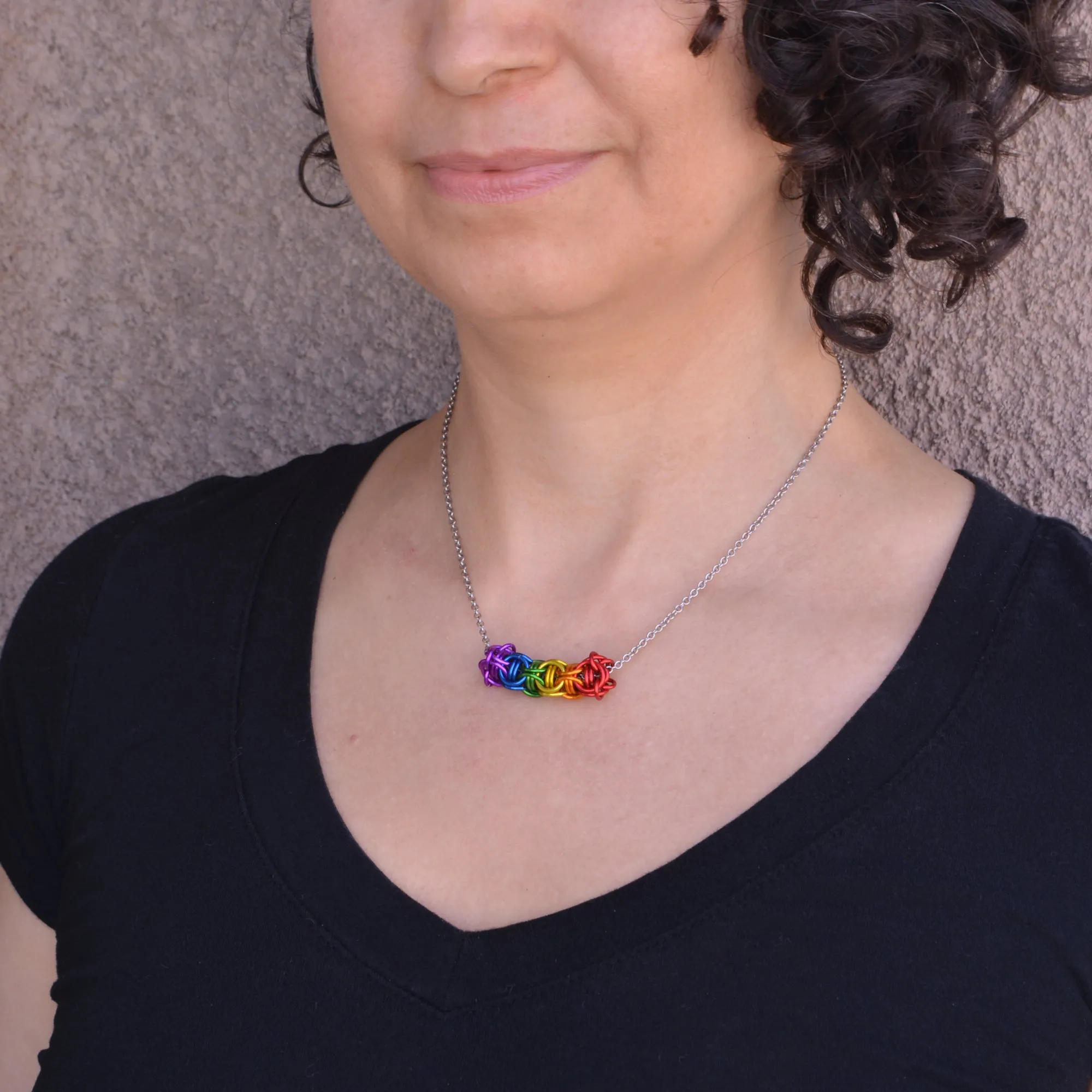 Rainbow Pride Sliding Tube Necklace