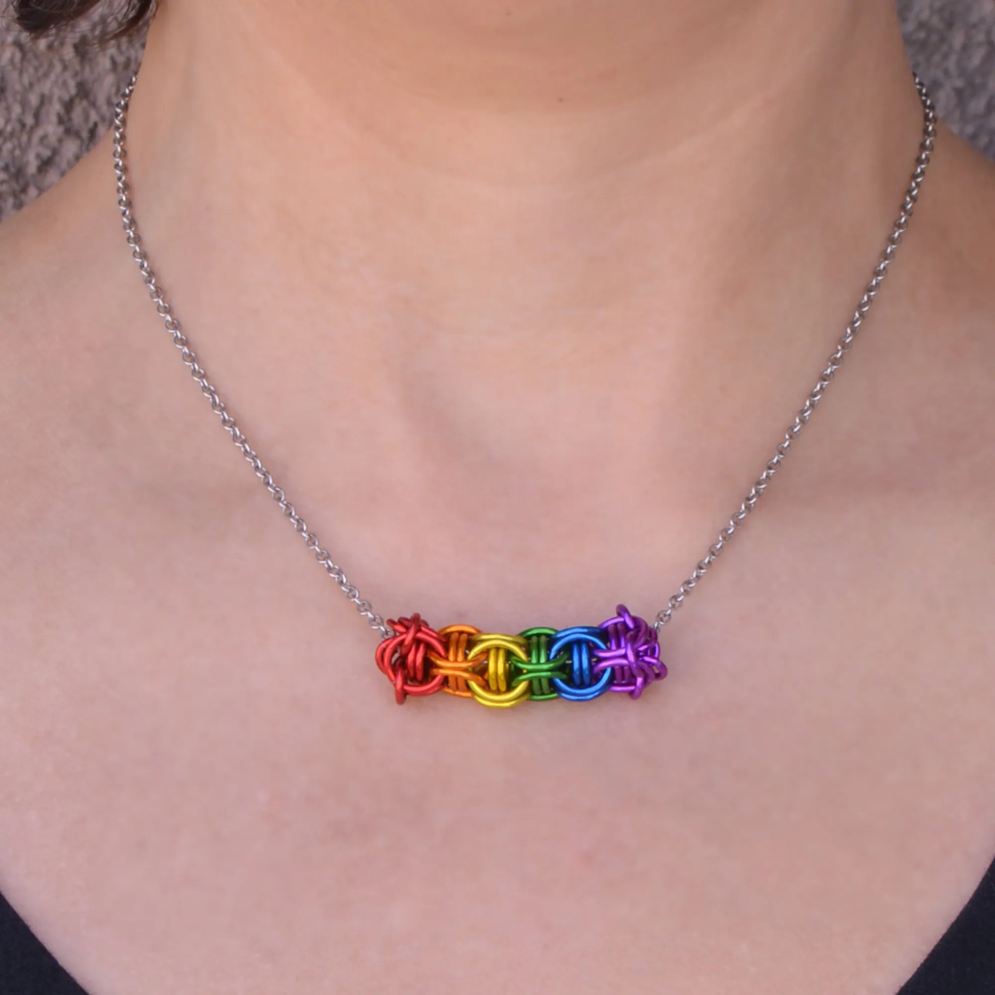 Rainbow Pride Sliding Tube Necklace