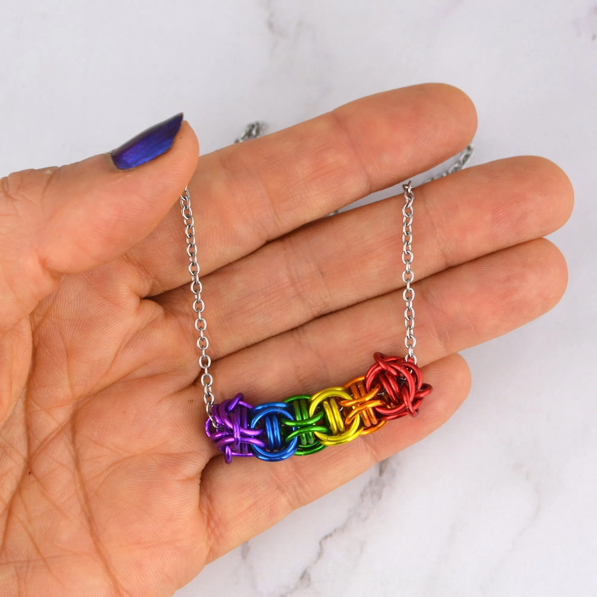 Rainbow Pride Sliding Tube Necklace
