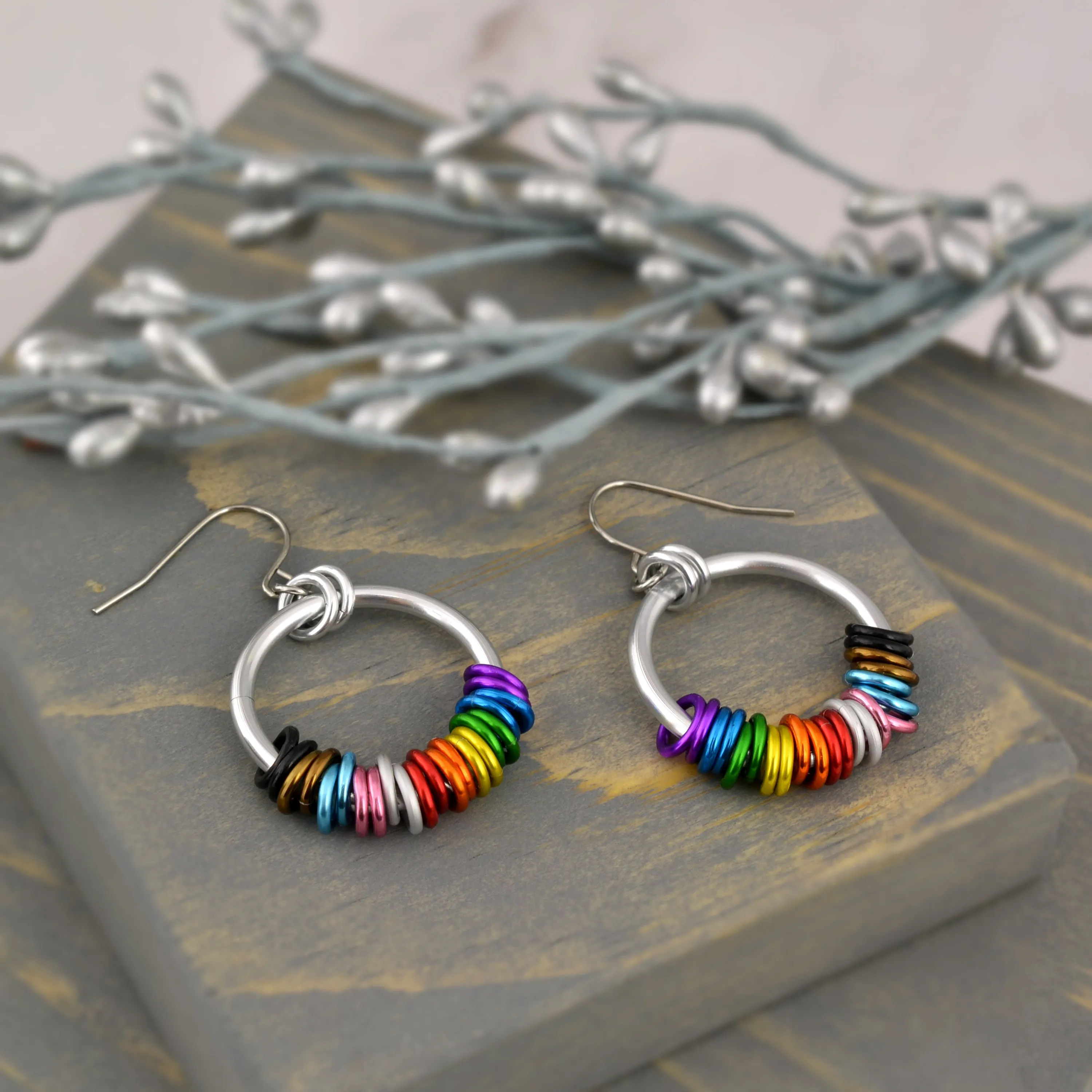 Rainbow Progress Pride - Hoop Earring