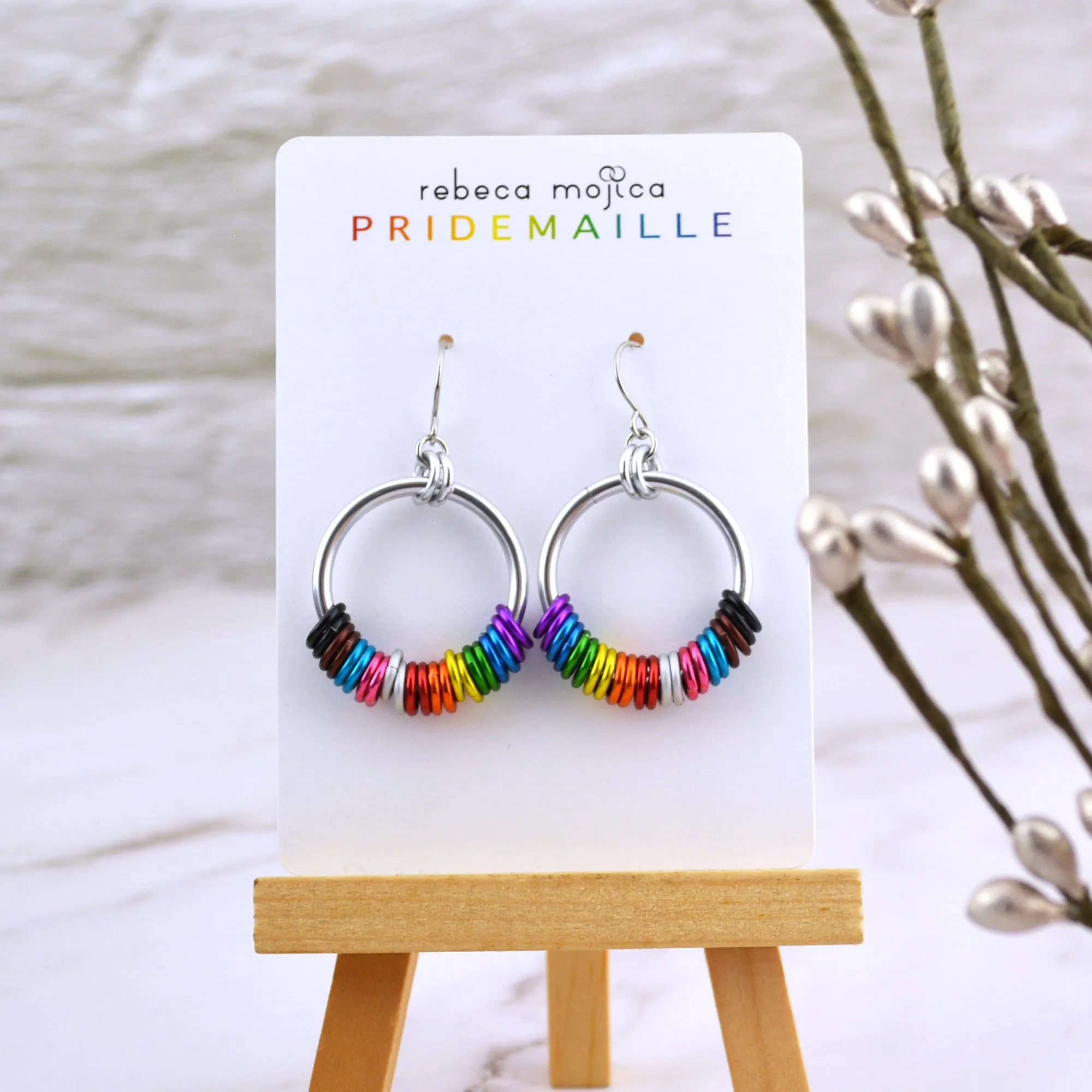 Rainbow Progress Pride - Hoop Earring