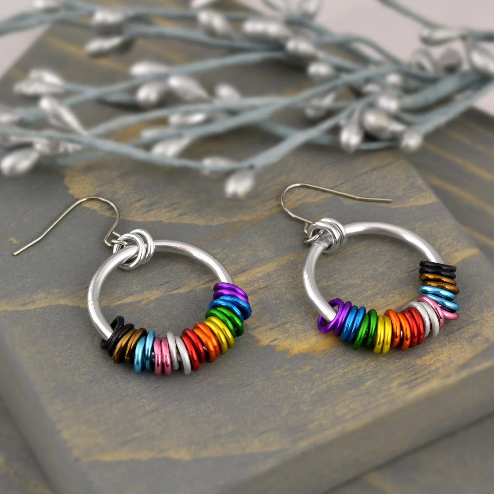 Rainbow Progress Pride - Hoop Earring