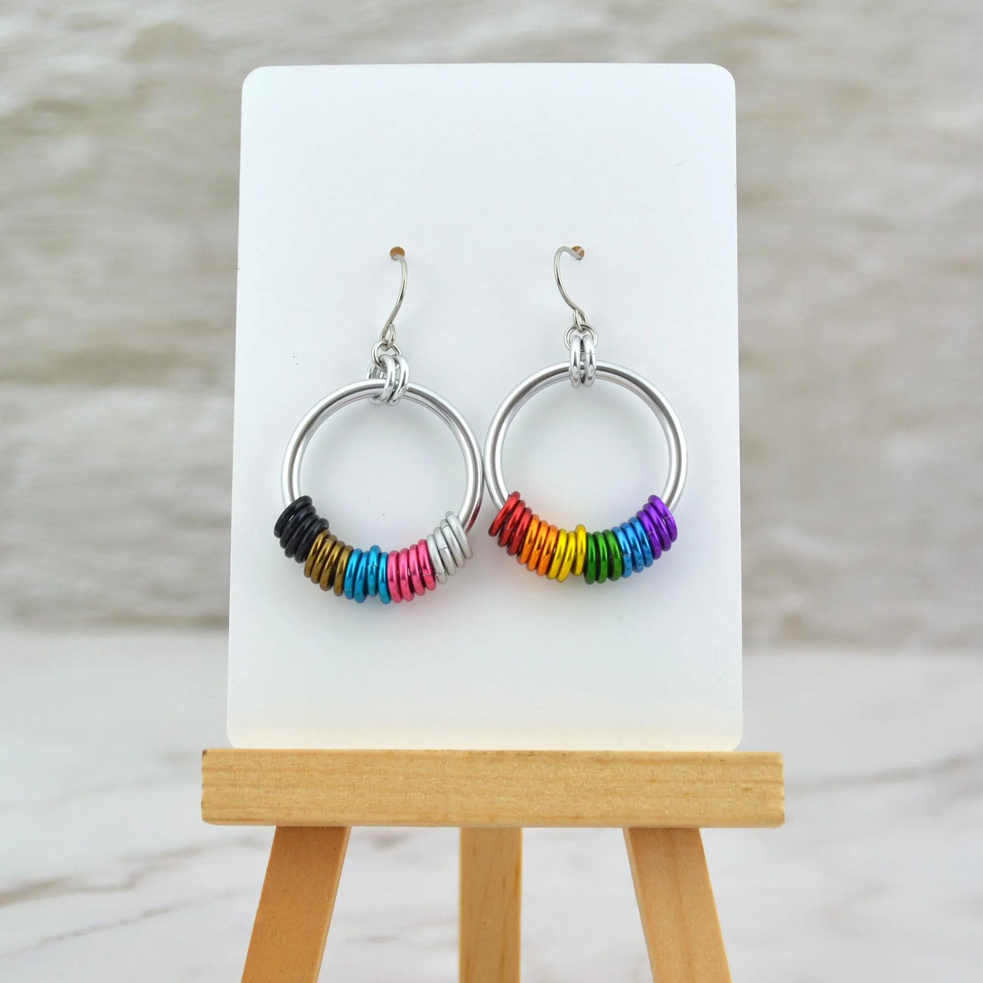Rainbow Progress Pride - Hoop Earring