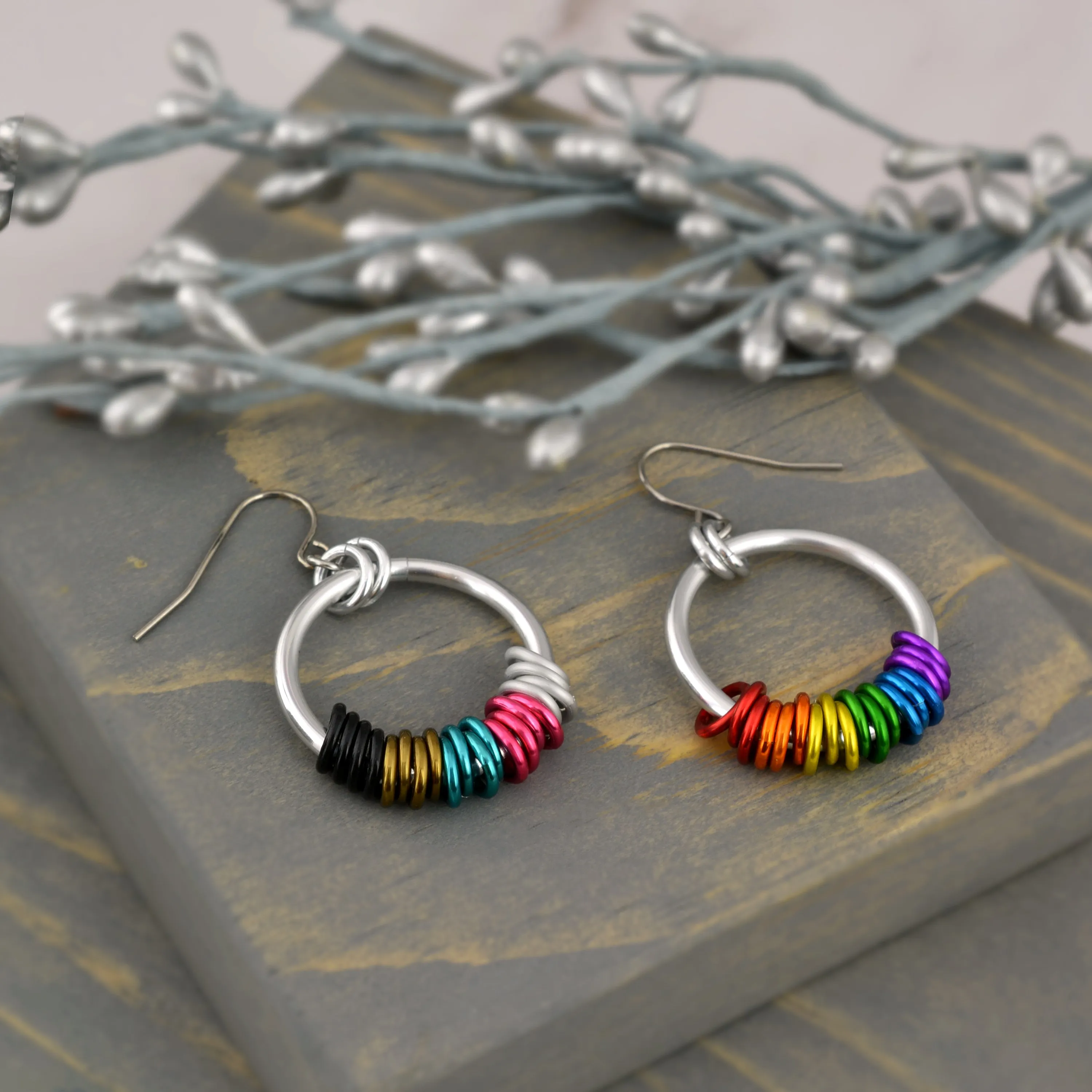 Rainbow Progress Pride - Hoop Earring