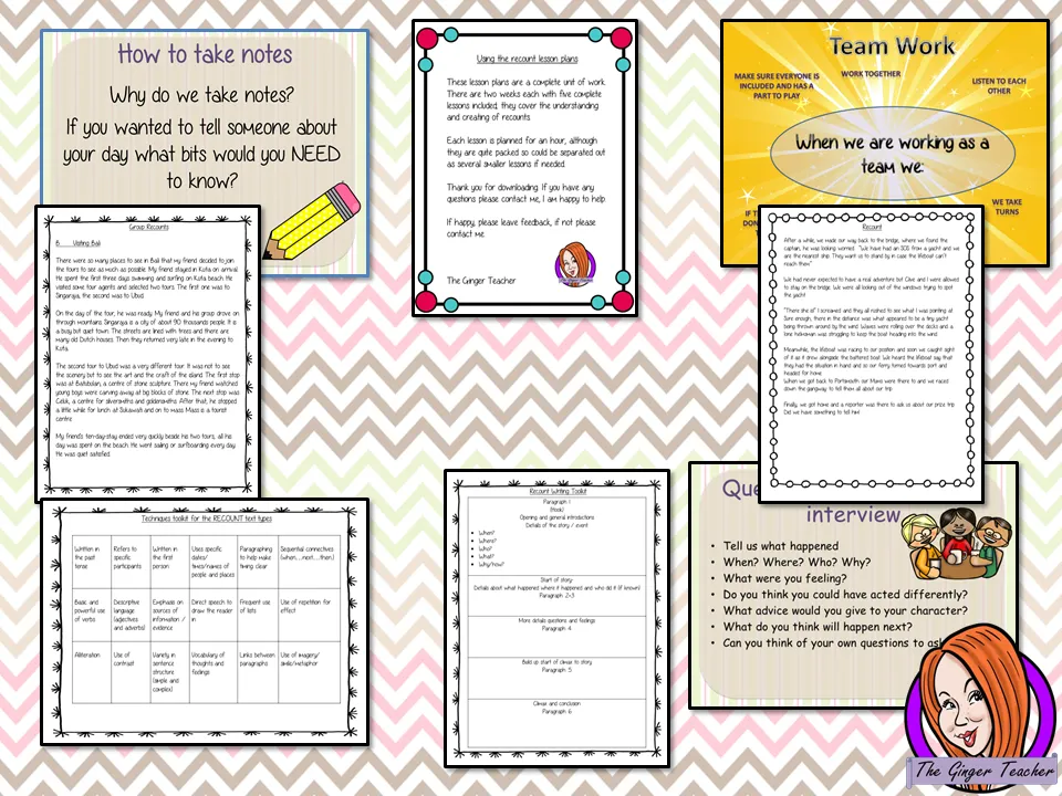 Recount Writing Unit