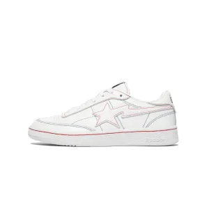 Reebok x Bape Mens Club C 85 Shoes 'White/Black'
