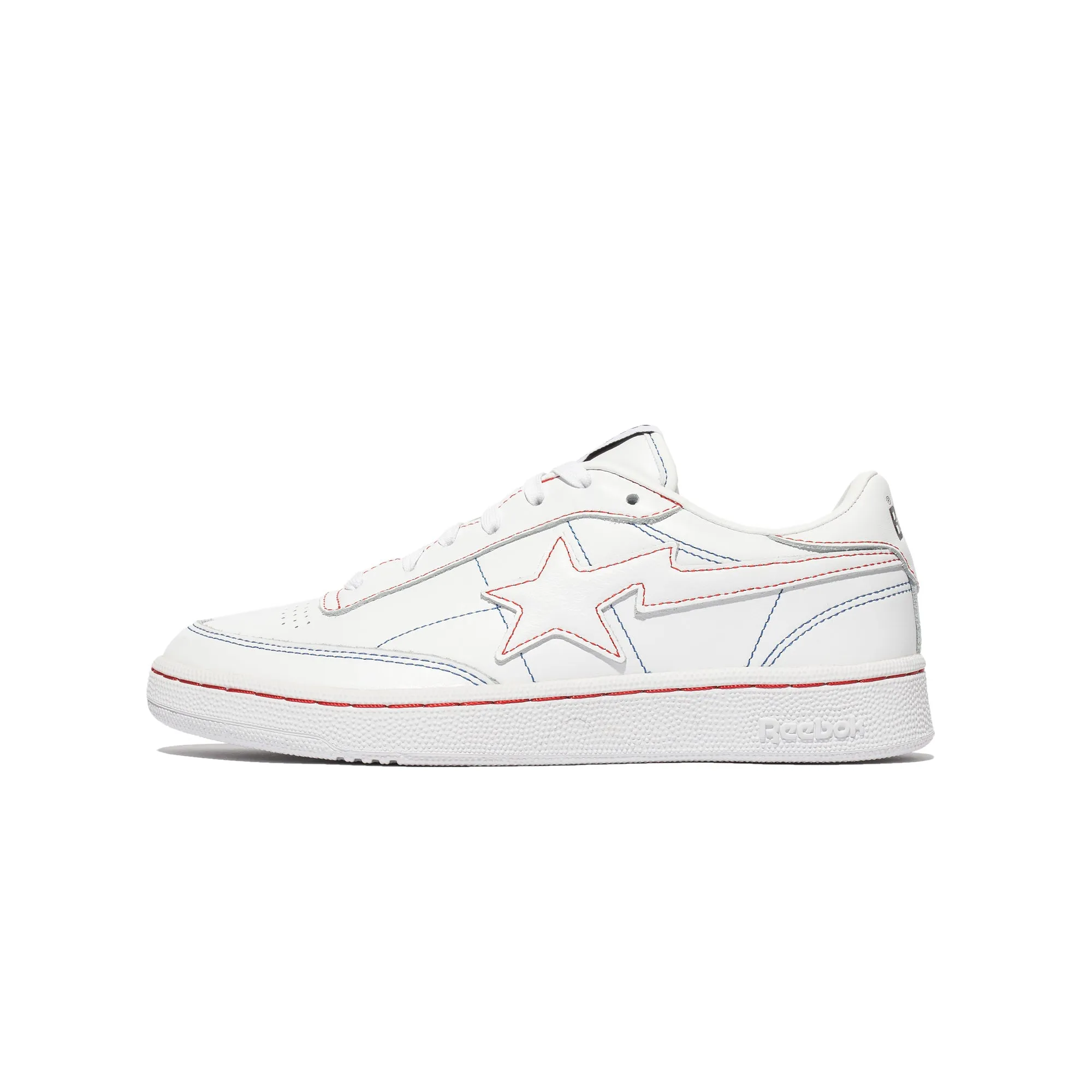 Reebok x Bape Mens Club C 85 Shoes 'White/Black'