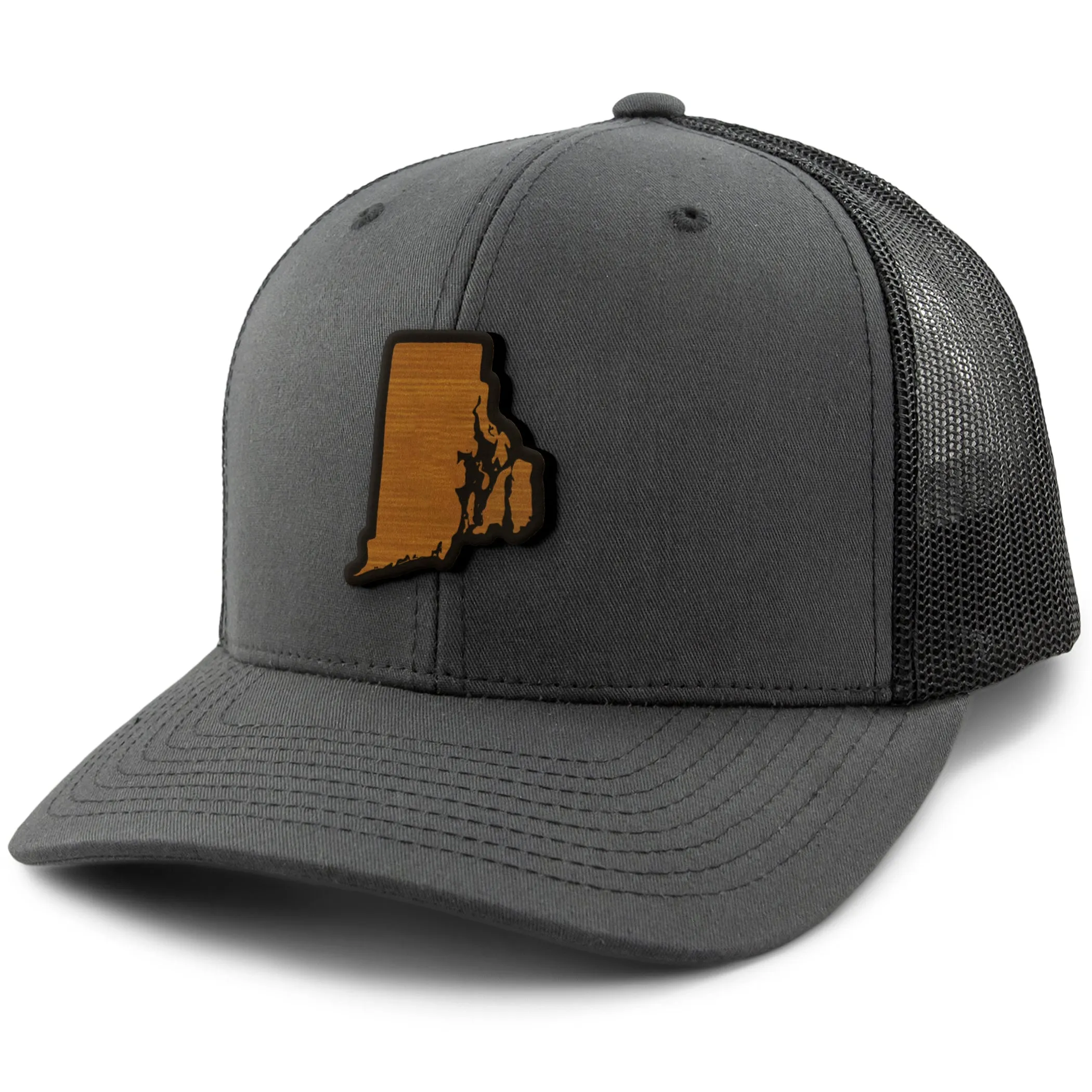 Rhode Island State Wood Grain Patch Classic Snapback Trucker