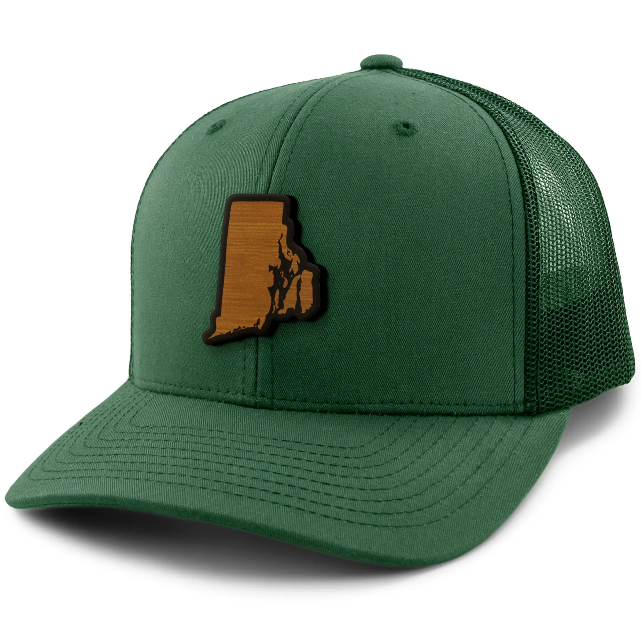 Rhode Island State Wood Grain Patch Classic Snapback Trucker