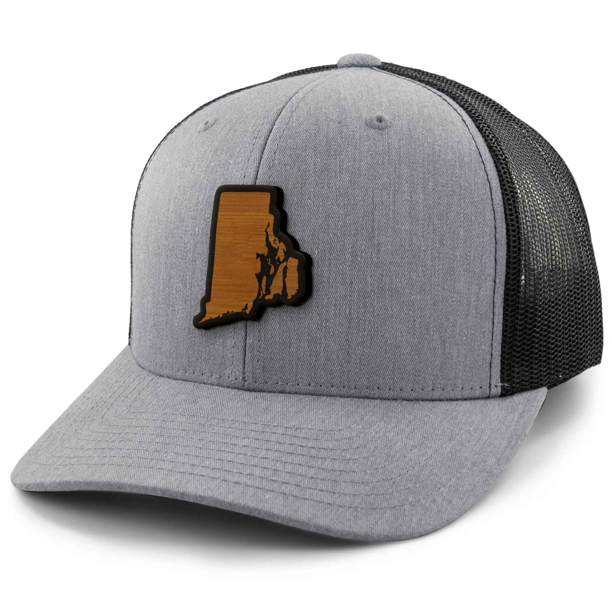 Rhode Island State Wood Grain Patch Classic Snapback Trucker
