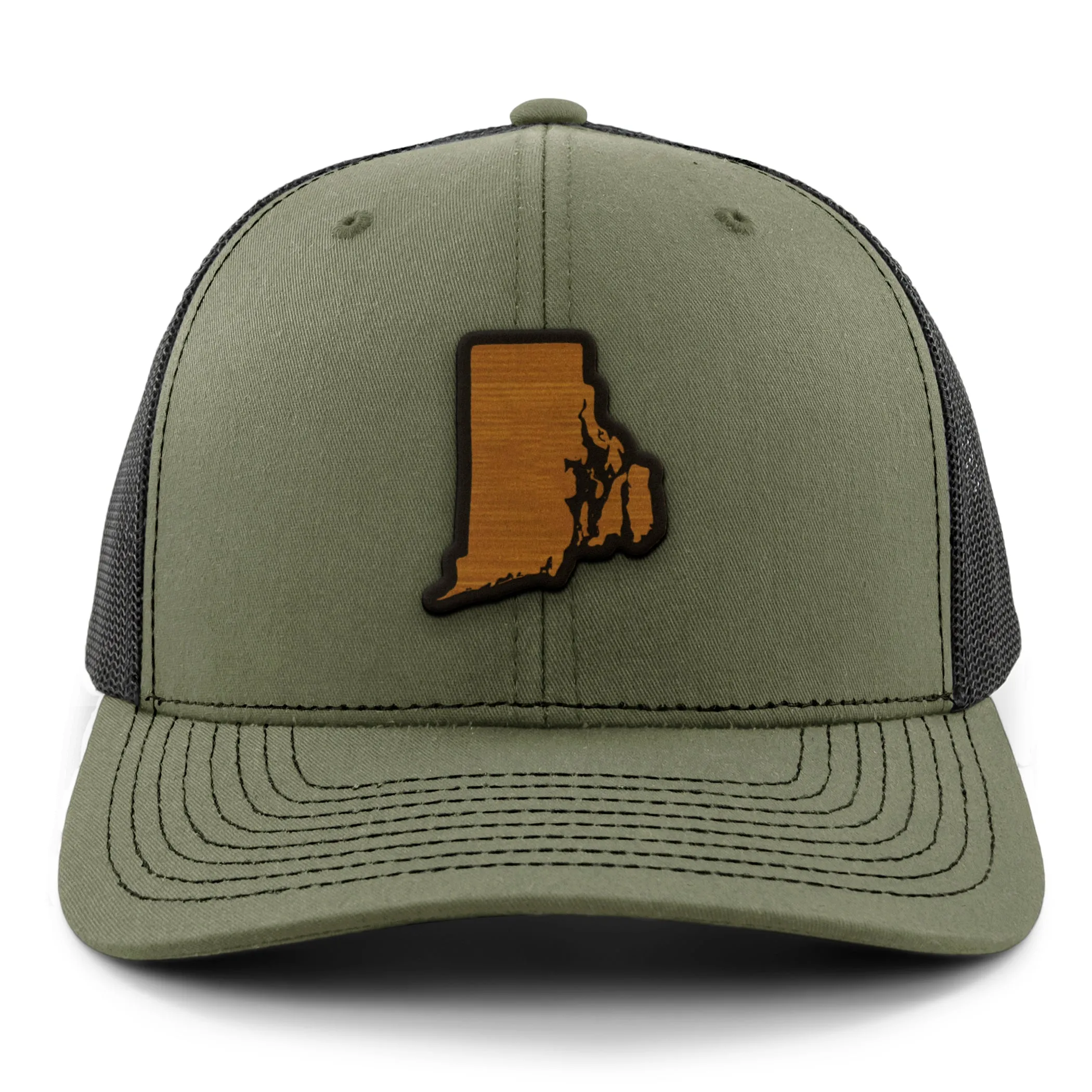 Rhode Island State Wood Grain Patch Classic Snapback Trucker
