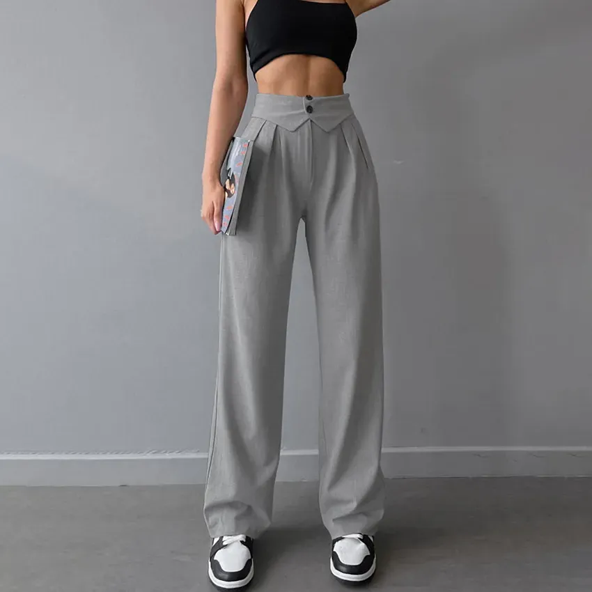 Sabrina High-Waisted Pleated Wide-Leg Trousers