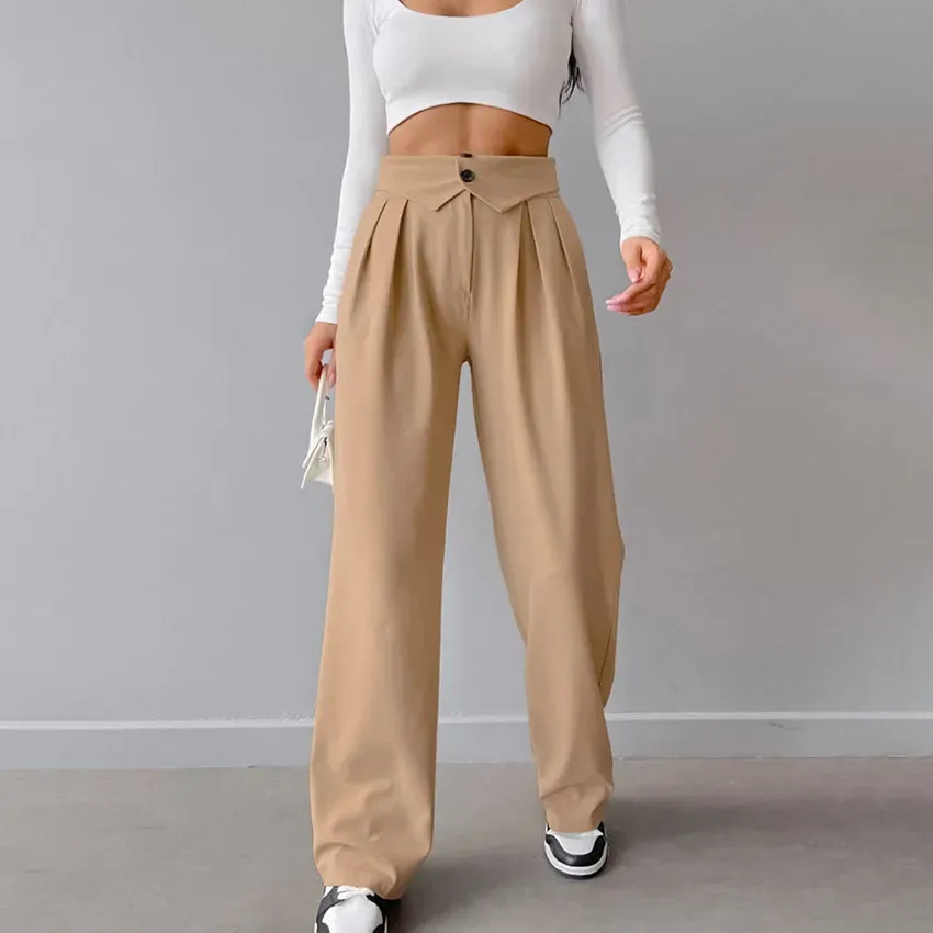 Sabrina High-Waisted Pleated Wide-Leg Trousers