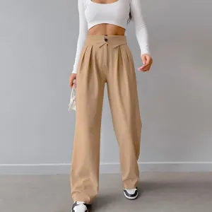 Sabrina High-Waisted Pleated Wide-Leg Trousers