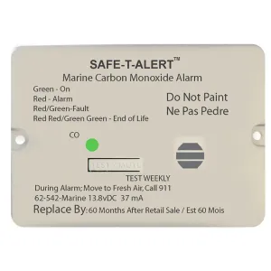 Safe-T-Alert 62 Series Carbon Monoxide Alarm w/Relay - 12V - 62-542-Marine-RLY-NC - Flush Mount - White