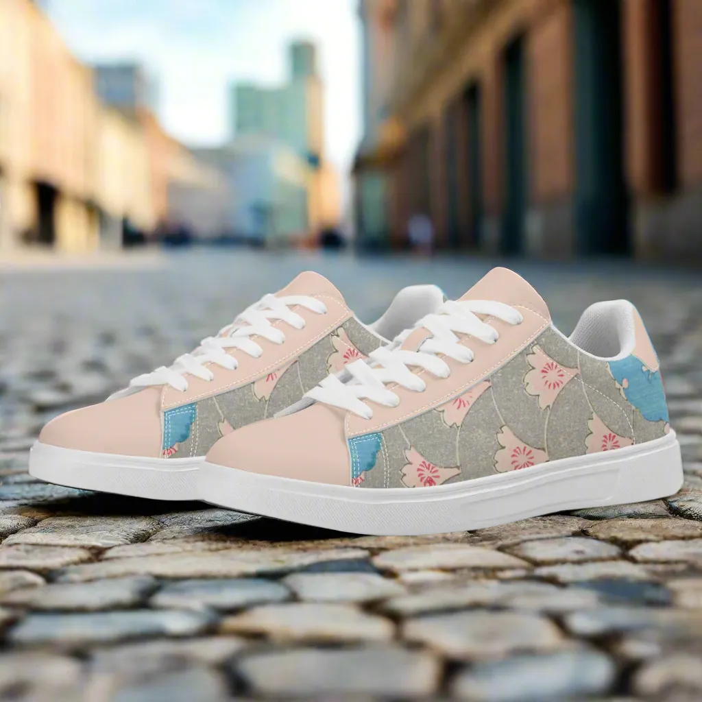 Sakura Cascade Premium Vegan Leather Sneakers