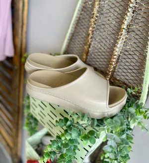 Sand Platform Slide Sandals