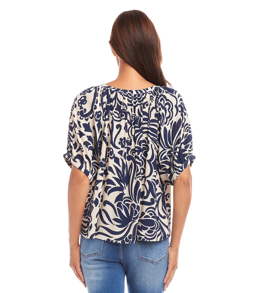 Short Sleeve Peasant Top