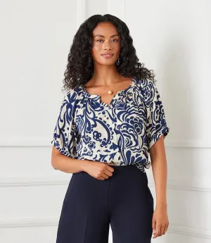 Short Sleeve Peasant Top