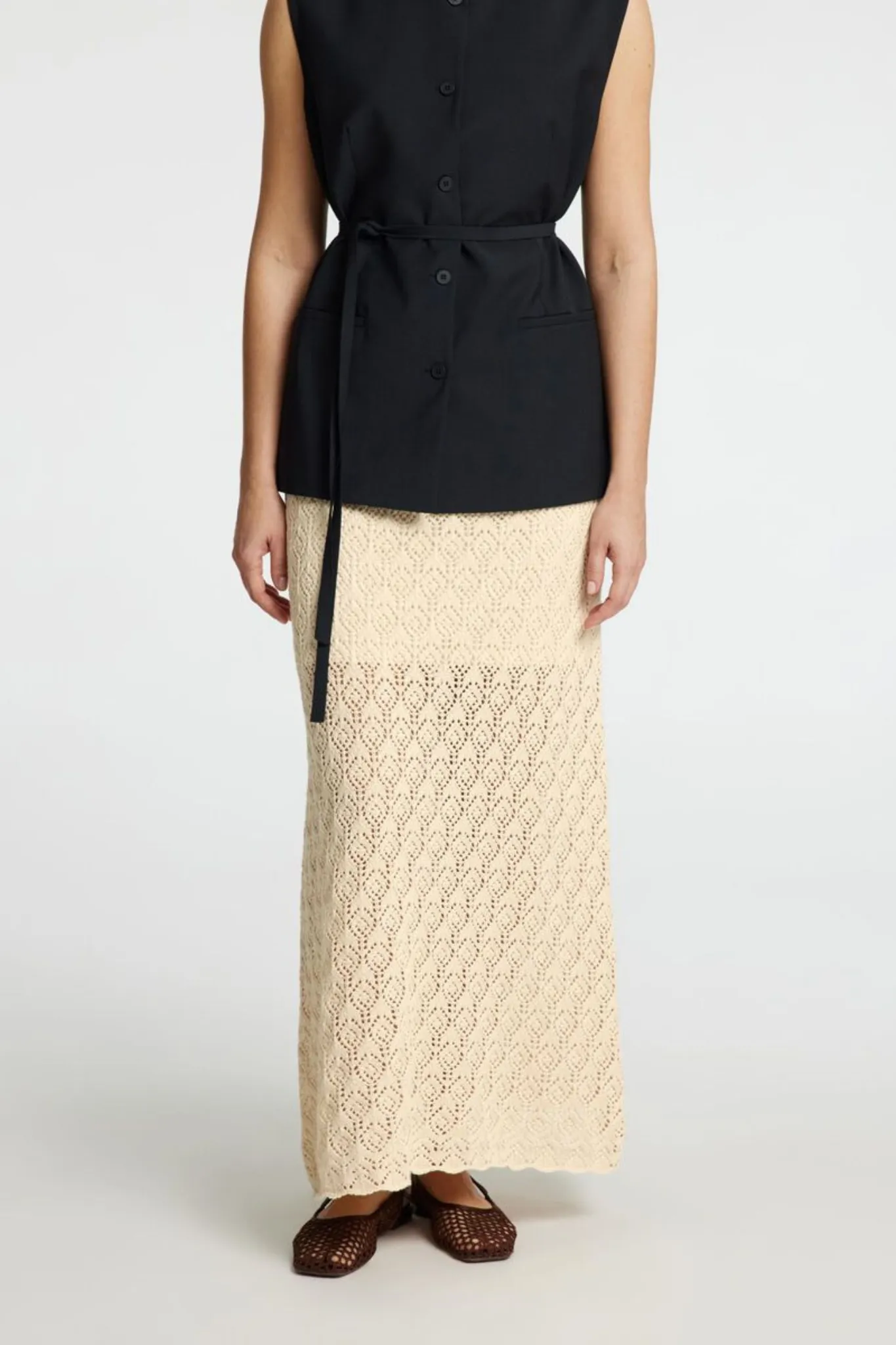 SLFNIVA  HW KNIT SKIRT - BIRCH