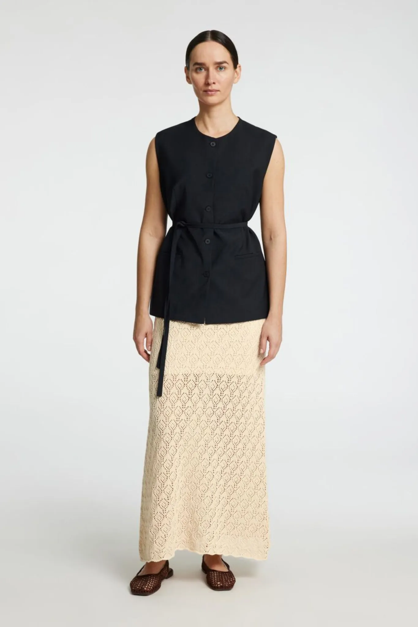 SLFNIVA  HW KNIT SKIRT - BIRCH