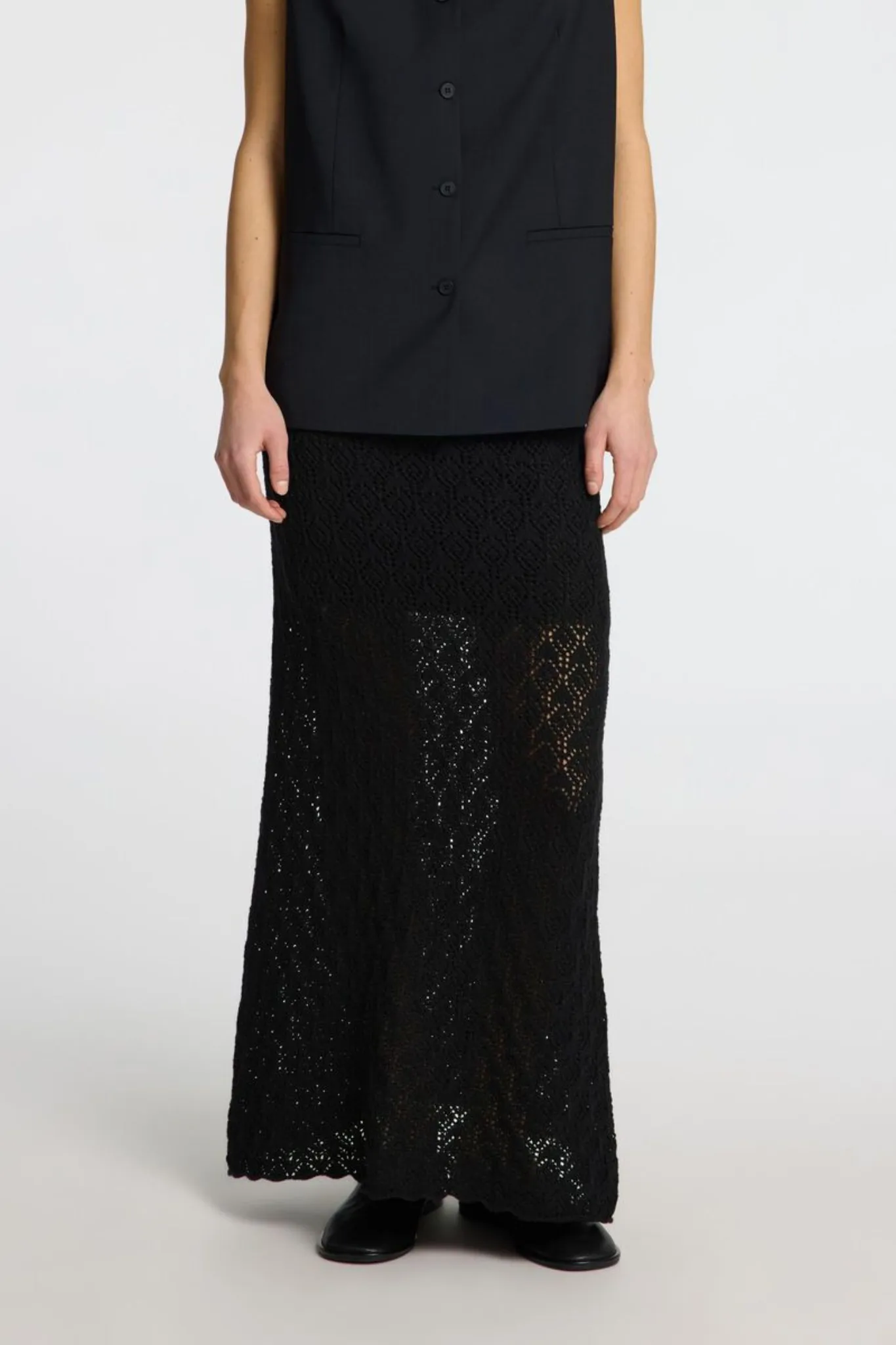 SLFNIVA  HW KNIT SKIRT - BLACK