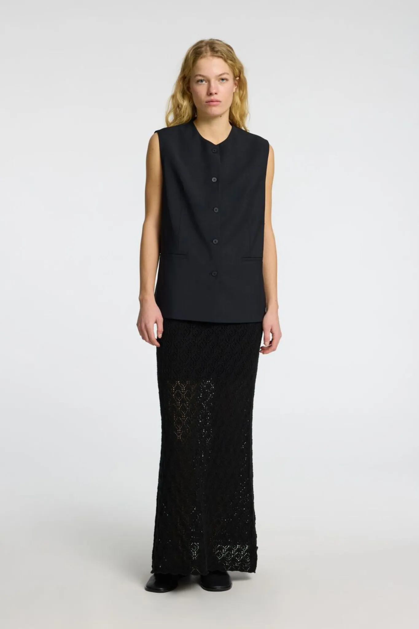 SLFNIVA  HW KNIT SKIRT - BLACK