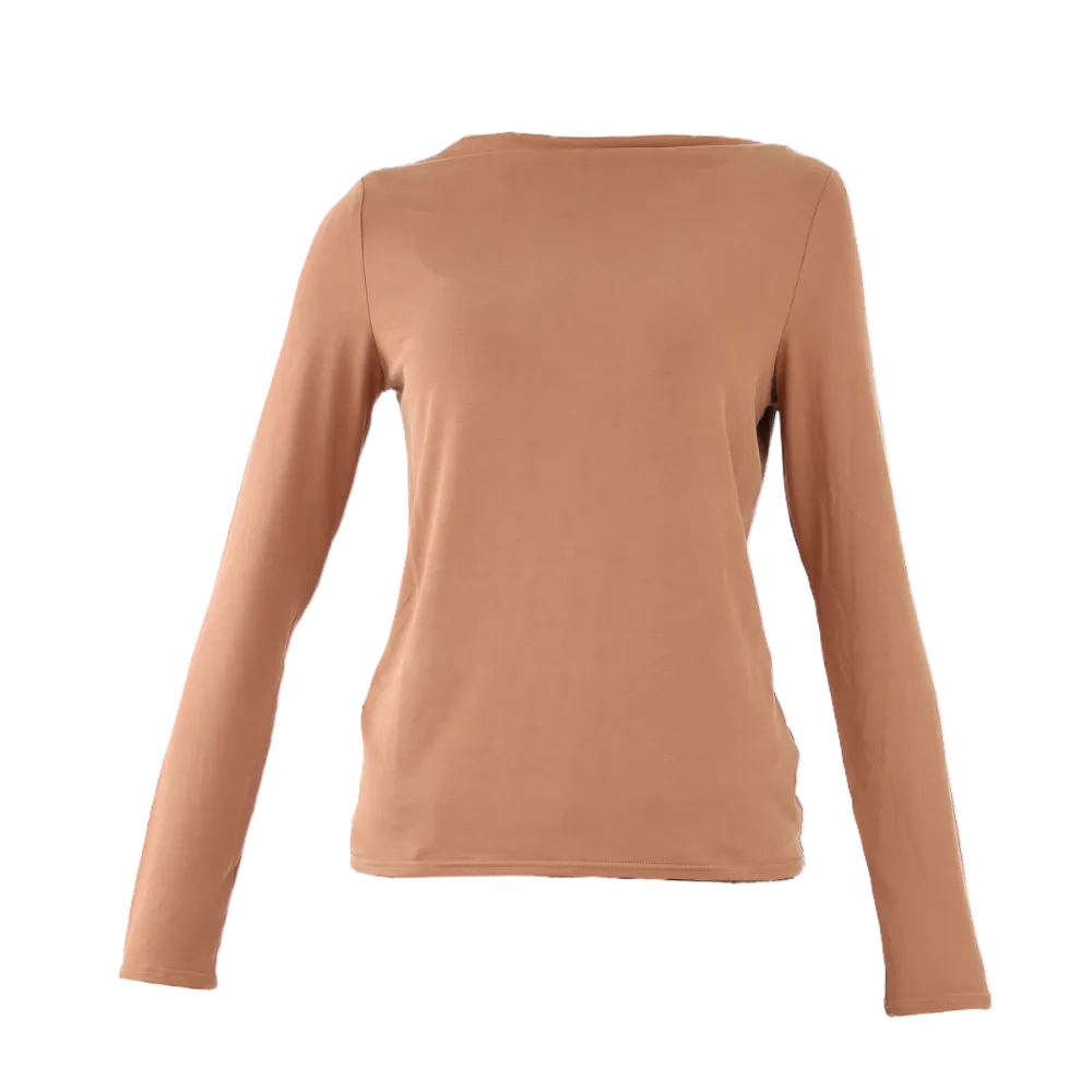 Slim Fit Boat Neck Tee -Clay