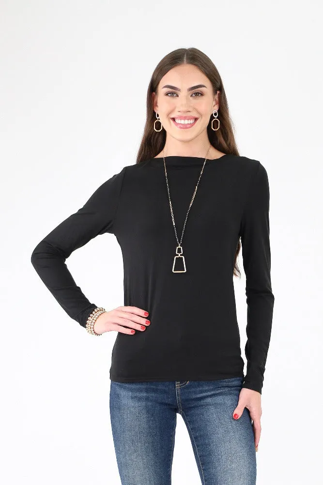 Slim Fit Boat Neck Tee -Clay