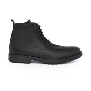 Smooth Leather Ankle Boots - Black