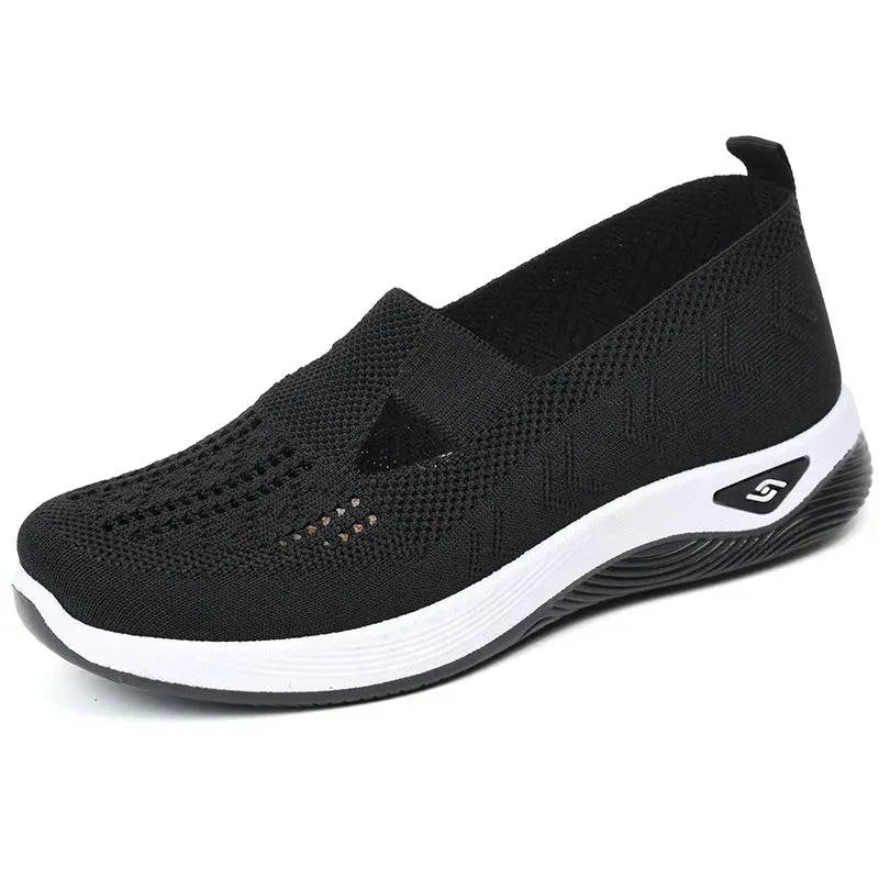Soft Sole Knitted Sneakers - Breathable Comfort Casual Sports Shoes Woman Lightweight Hollow Out Mesh Flats Summer Shoes For Women