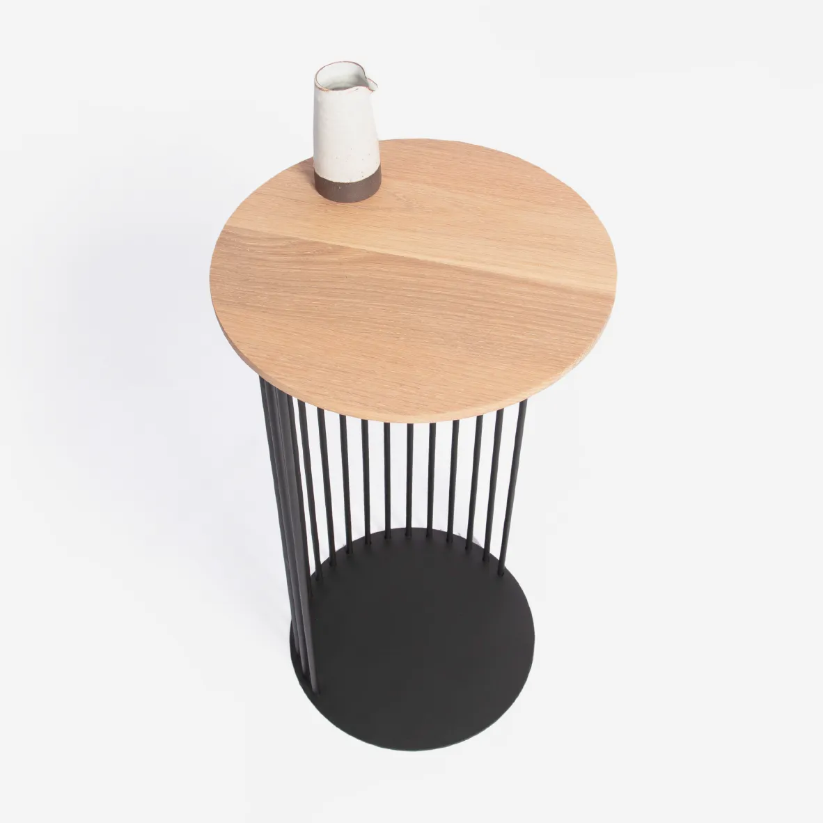 Spine End Table Black   Wood