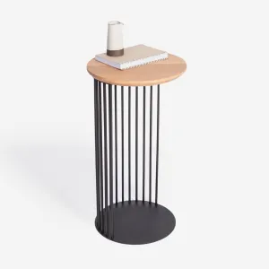 Spine End Table Black   Wood
